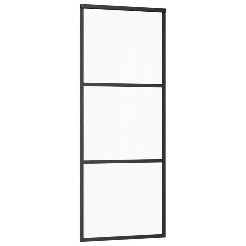 vidaXL ESG üveg és alumínium tolóajtó fémszerelvény-szettel 76x205 cm