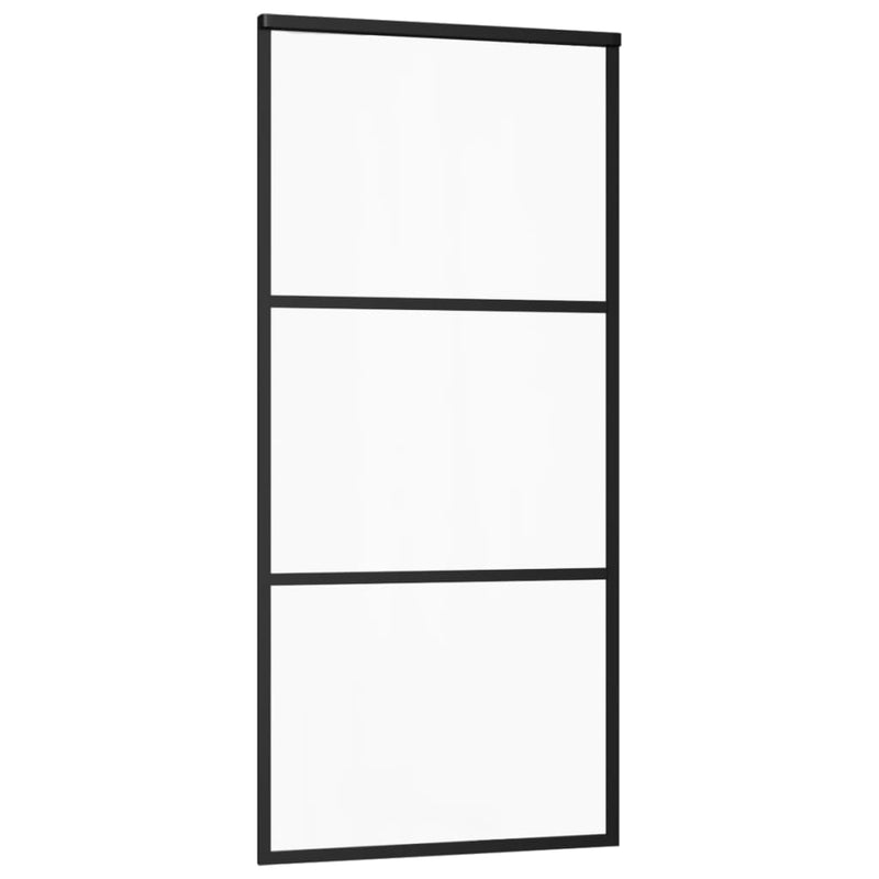 vidaXL ESG üveg és alumínium tolóajtó fémszerelvény-szettel 90x205 cm