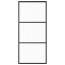 vidaXL ESG üveg és alumínium tolóajtó fémszerelvény-szettel 90x205 cm