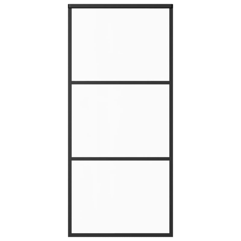 vidaXL ESG üveg és alumínium tolóajtó fémszerelvény-szettel 90x205 cm