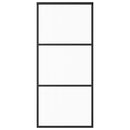 vidaXL ESG üveg és alumínium tolóajtó fémszerelvény-szettel 90x205 cm