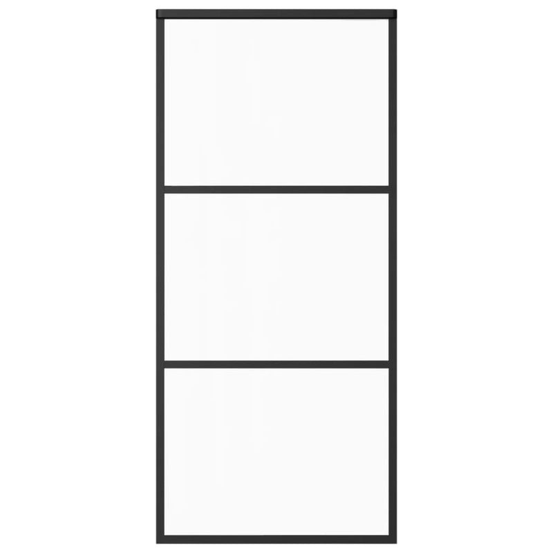 vidaXL ESG üveg és alumínium tolóajtó fémszerelvény-szettel 90x205 cm