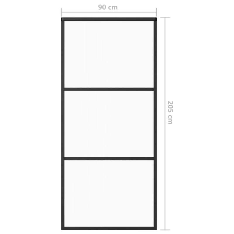vidaXL ESG üveg és alumínium tolóajtó fémszerelvény-szettel 90x205 cm