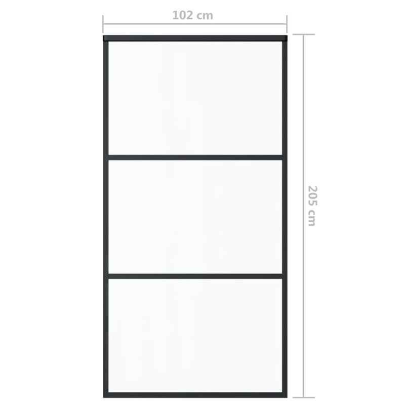 vidaXL ESG üveg és alumínium tolóajtó fémszerelvény-szettel 102x205 cm