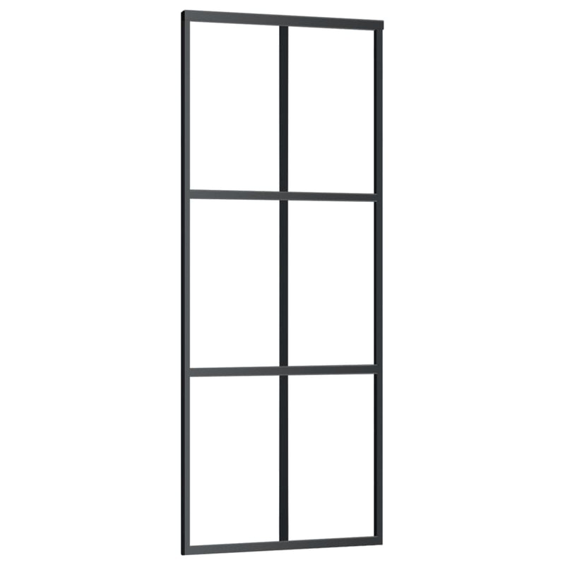 vidaXL ESG üveg és alumínium tolóajtó fényszerelvény-szettel 76x205 cm