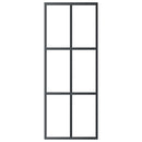 vidaXL ESG üveg és alumínium tolóajtó fényszerelvény-szettel 76x205 cm