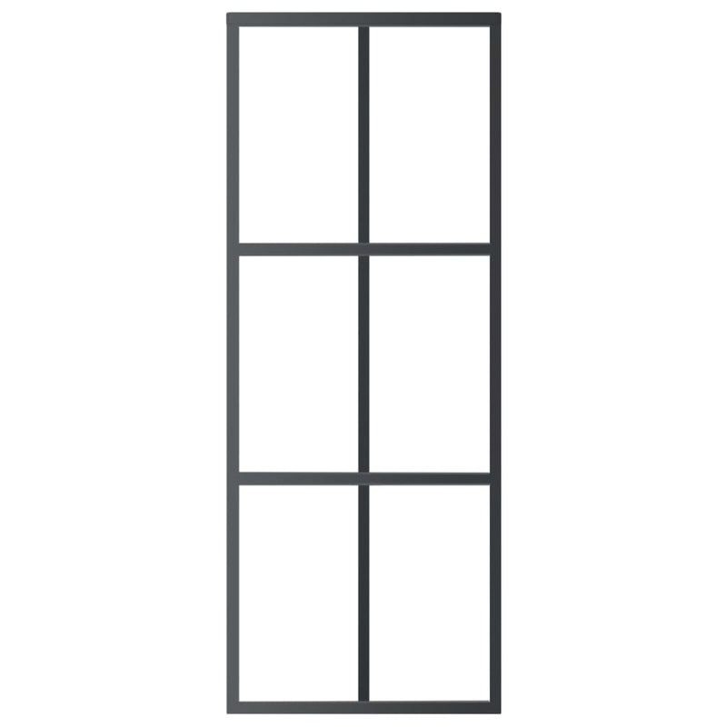 vidaXL ESG üveg és alumínium tolóajtó fényszerelvény-szettel 76x205 cm