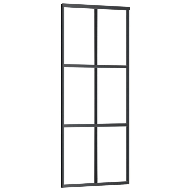 vidaXL ESG üveg és alumínium tolóajtó fémszerelvény-szettel 76x205 cm