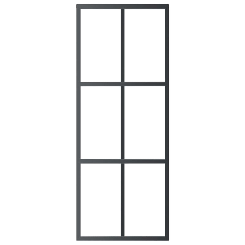 vidaXL ESG üveg és alumínium tolóajtó fémszerelvény-szettel 76x205 cm