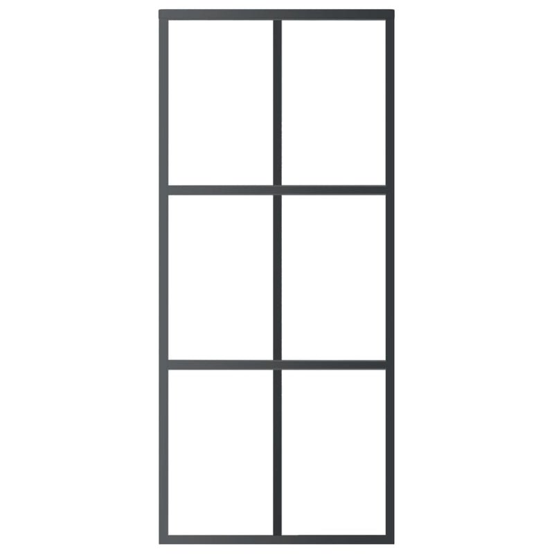 vidaXL ESG üveg és alumínium tolóajtó fémszerelvény-szettel 90x205 cm