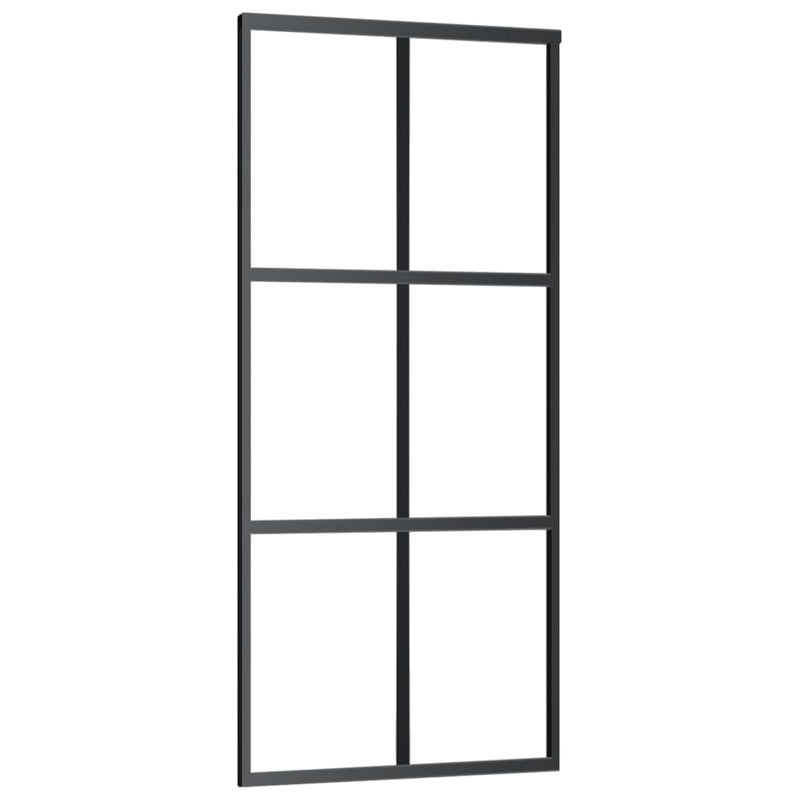 vidaXL ESG üveg és alumínium tolóajtó fémszerelvény-szettel 90x205 cm