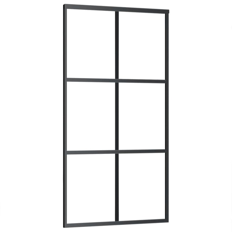 vidaXL ESG üveg és alumínium tolóajtó fémszerelvény-szettel 102x205 cm