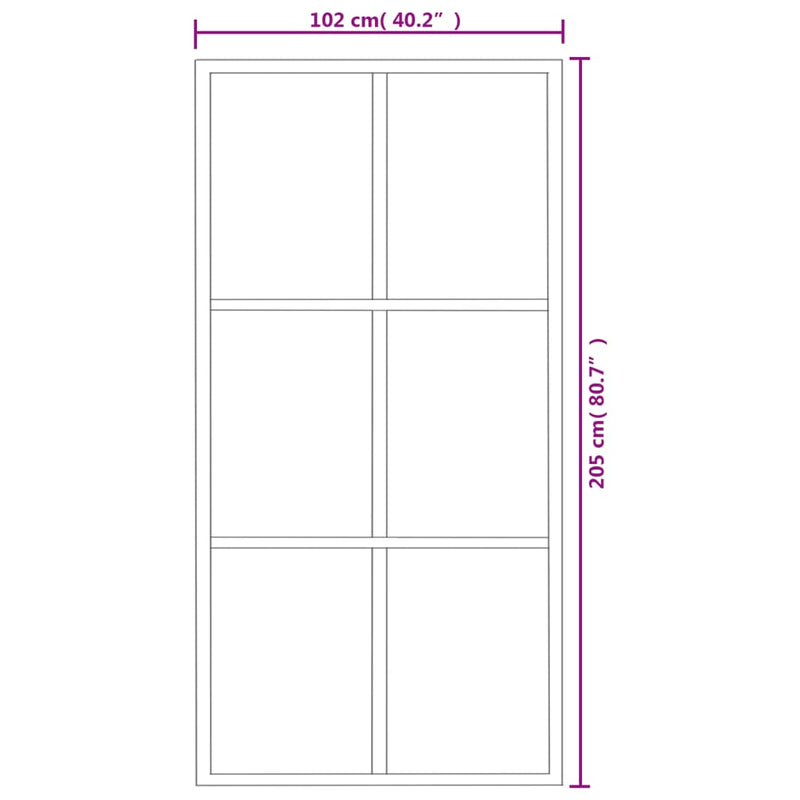 vidaXL ESG üveg és alumínium tolóajtó fémszerelvény-szettel 102x205 cm