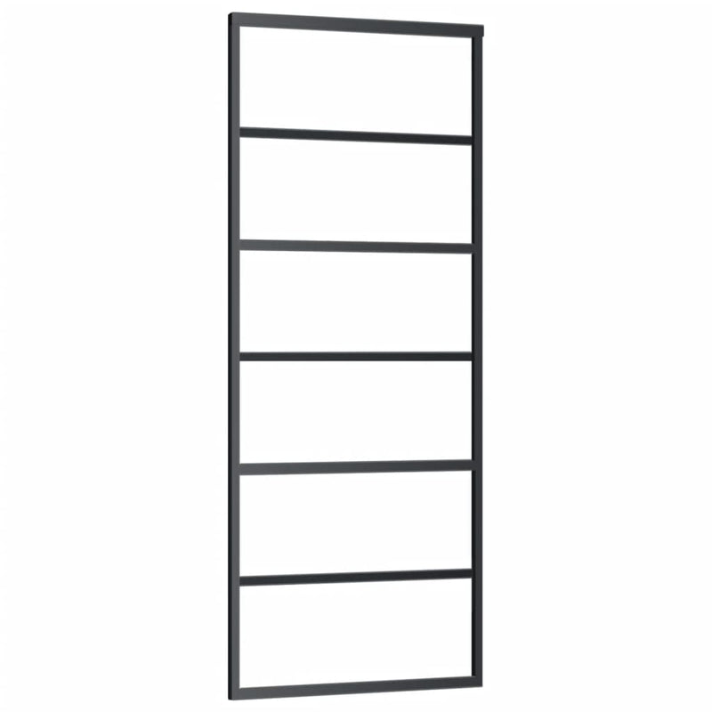 vidaXL ESG üveg és alumínium tolóajtó fémszerelvény-szettel 76x205 cm