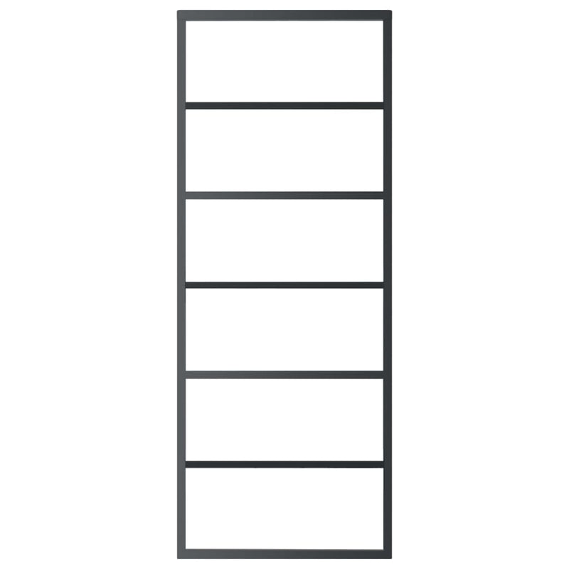 vidaXL ESG üveg és alumínium tolóajtó fémszerelvény-szettel 76x205 cm
