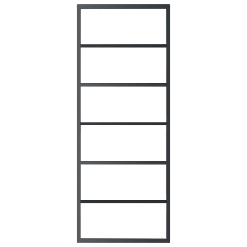 vidaXL ESG üveg és alumínium tolóajtó fémszerelvény-szettel 76x205 cm