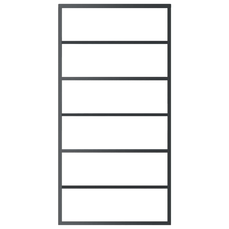 vidaXL ESG üveg és alumínium tolóajtó fémszerelvény-szettel 102x205 cm
