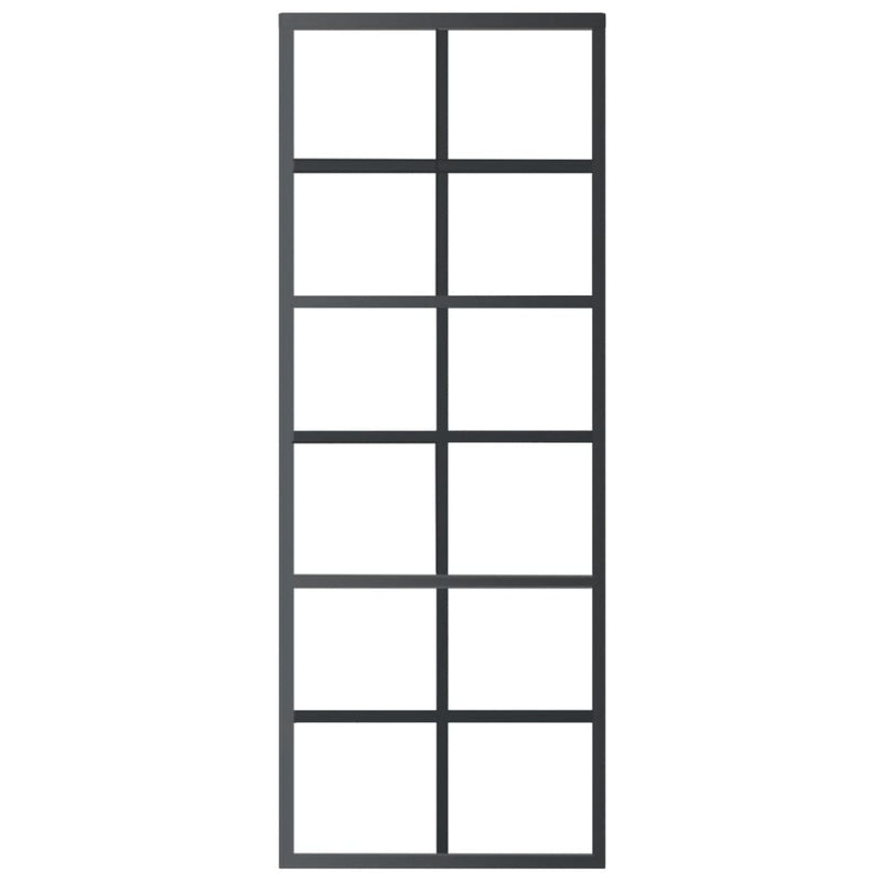 vidaXL ESG üveg és alumínium tolóajtó fémszerelvény-szettel 76x205 cm