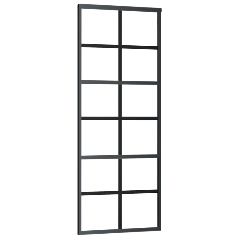 vidaXL ESG üveg és alumínium tolóajtó fémszerelvény-szettel 76x205 cm