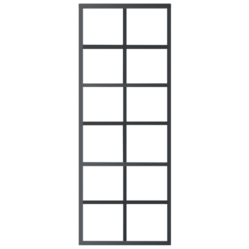 vidaXL ESG üveg és alumínium tolóajtó fémszerelvény-szettel 76x205 cm