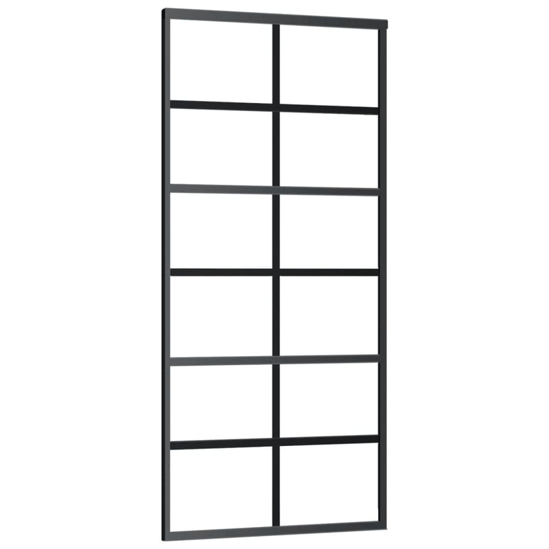 vidaXL ESG üveg és alumínium tolóajtó fémszerelvény-szettel 90x205 cm