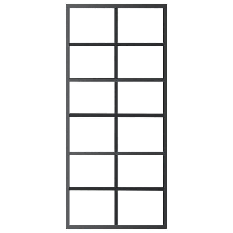 vidaXL ESG üveg és alumínium tolóajtó fémszerelvény-szettel 90x205 cm