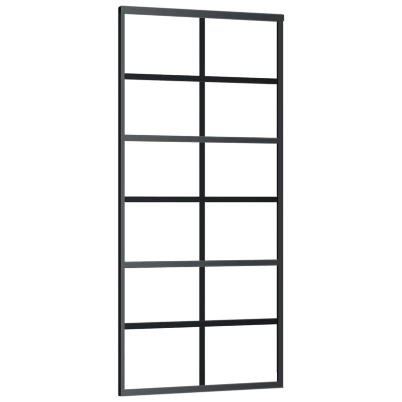 vidaXL ESG üveg és alumínium tolóajtó fémszerelvény-szettel 90x205 cm