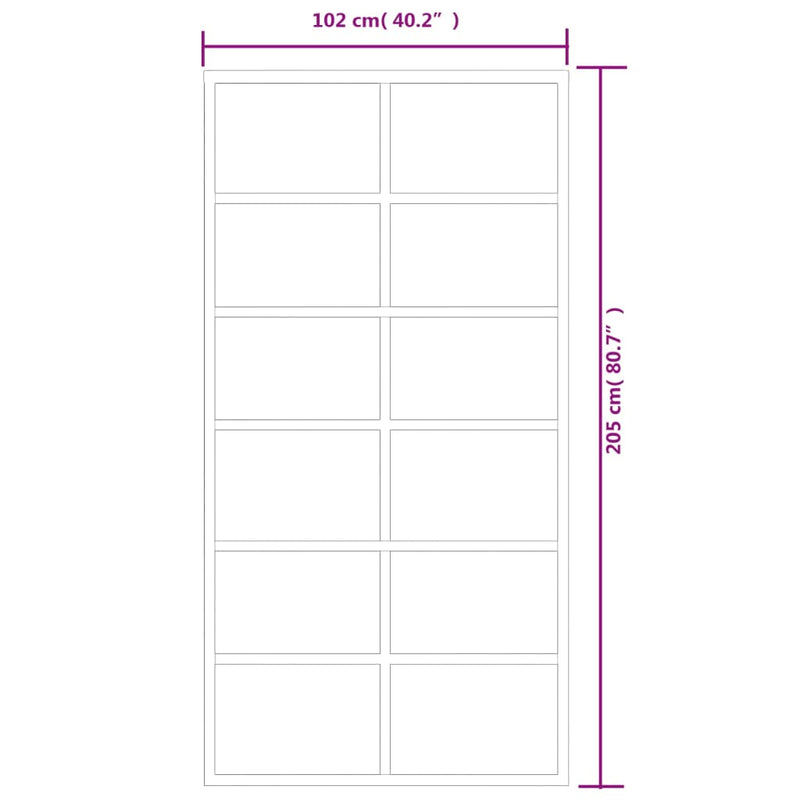 vidaXL ESG üveg és alumínium tolóajtó fémszerelvény-szettel 102x205 cm