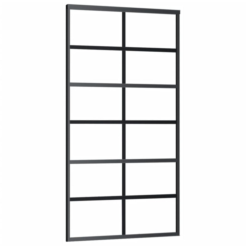vidaXL ESG üveg és alumínium tolóajtó fémszerelvény-szettel 102x205 cm