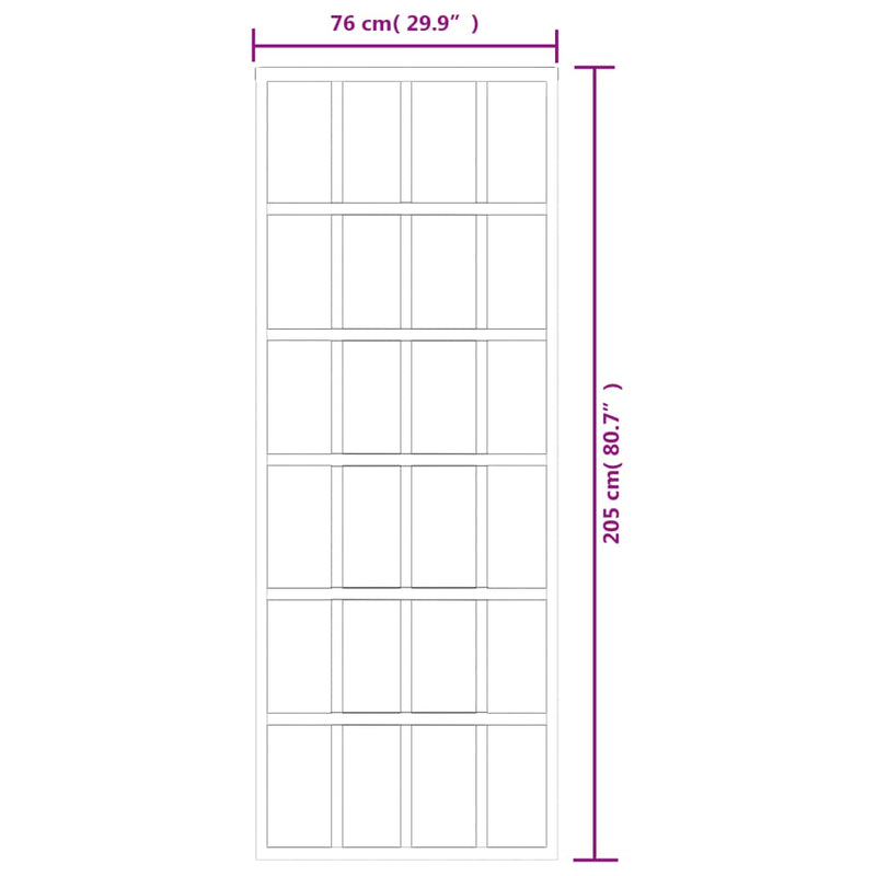 vidaXL ESG üveg és alumínium tolóajtó fémszerelvény-szettel 76x205 cm