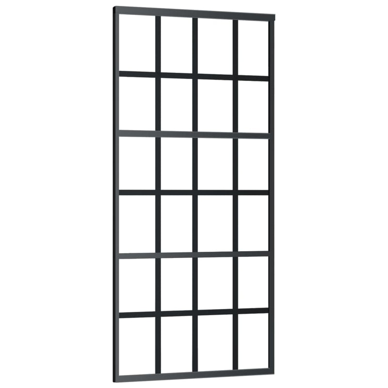 vidaXL ESG üveg és alumínium tolóajtó fémszerelvény-szettel 90x205 cm
