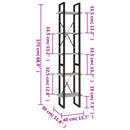 vidaXL 5 szintes betonszürke szerelt fa könyvszekrény 40 x 30 x 175 cm