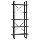 vidaXL 5 szintes szürke szerelt fa könyvszekrény 80 x 30 x 175 cm
