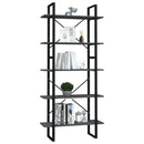 vidaXL 5 szintes szürke szerelt fa könyvszekrény 80 x 30 x 175 cm