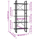 vidaXL 5 szintes szürke szerelt fa könyvszekrény 80 x 30 x 175 cm