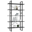 vidaXL 5 szintes szürke szerelt fa könyvszekrény 100 x 30 x 175 cm