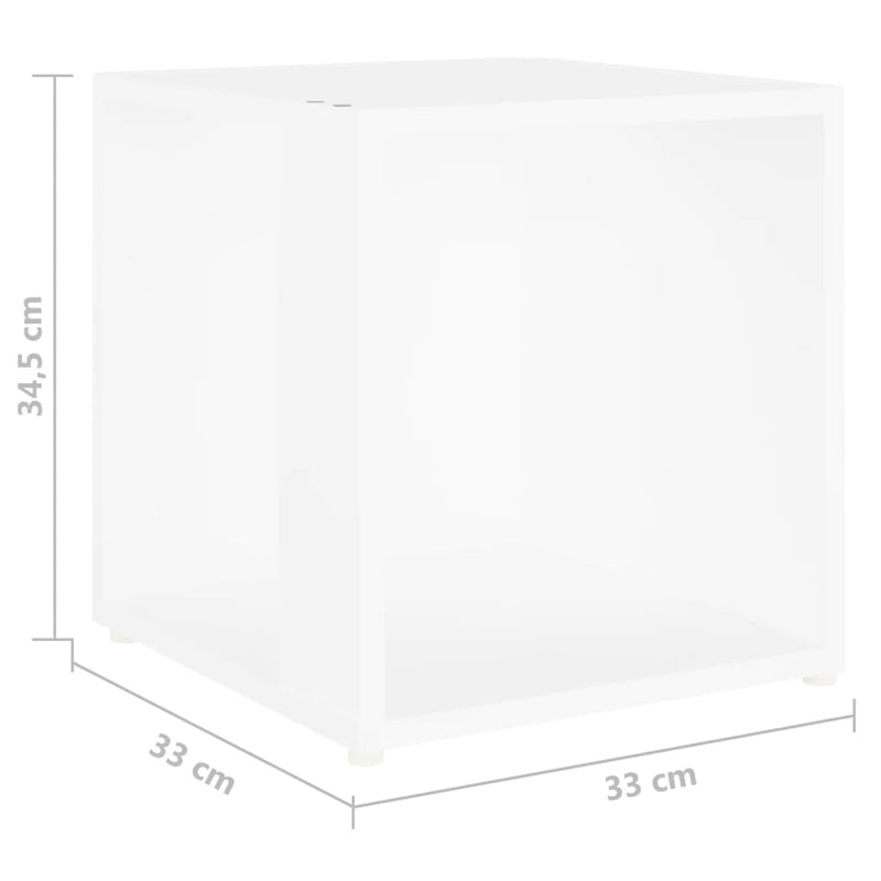 vidaXL fehér szerelt fa kisasztal 33 x 33 x 34,5 cm