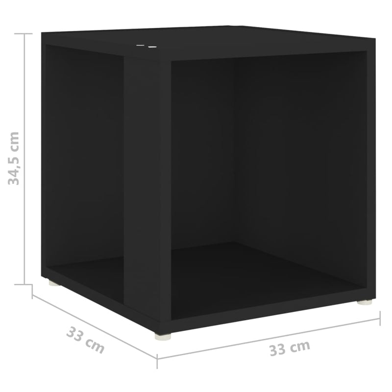 vidaXL fekete szerelt fa kisasztal 33 x 33 x 34,5 cm