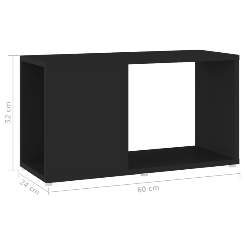 vidaXL fekete szerelt fa TV-szekrény 60 x 24 x 32 cm