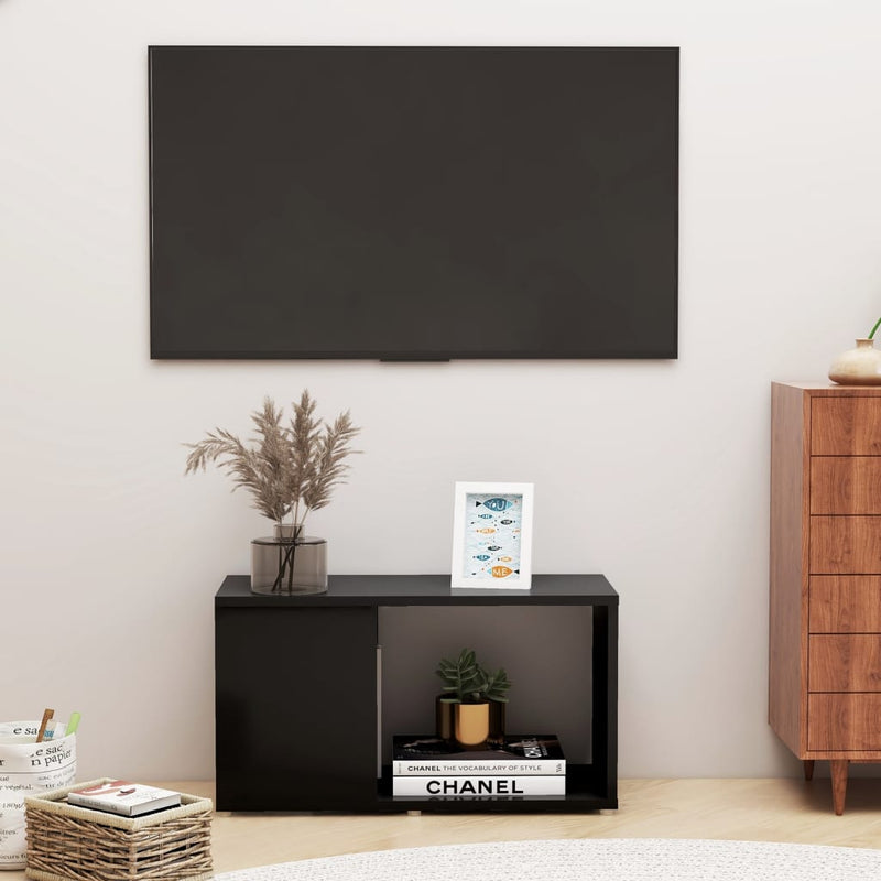 vidaXL fekete szerelt fa TV-szekrény 60 x 24 x 32 cm