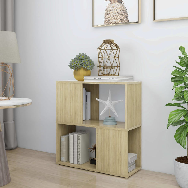 vidaXL sonoma-tölgyszínű szerelt fa könyvszekrény 60 x 24 x 63 cm