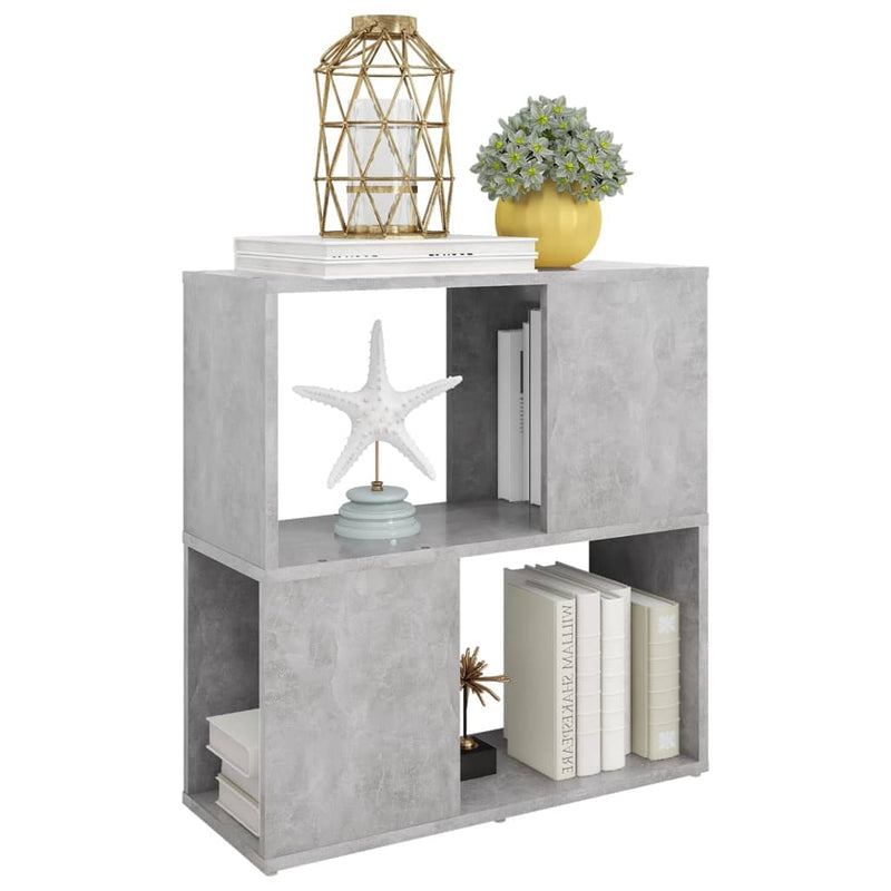 vidaXL betonszürke szerelt fa könyvszekrény 60 x 24 x 63 cm