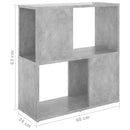 vidaXL betonszürke szerelt fa könyvszekrény 60 x 24 x 63 cm