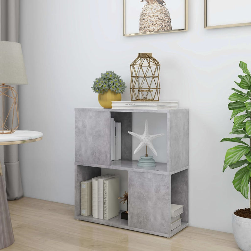 vidaXL betonszürke szerelt fa könyvszekrény 60 x 24 x 63 cm