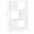 vidaXL fehér szerelt fa térelválasztó könyvszekrény 60 x 24 x 94 cm