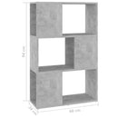 vidaXL betonszürke szerelt fa térelválasztó könyvszekrény 60x24x94 cm