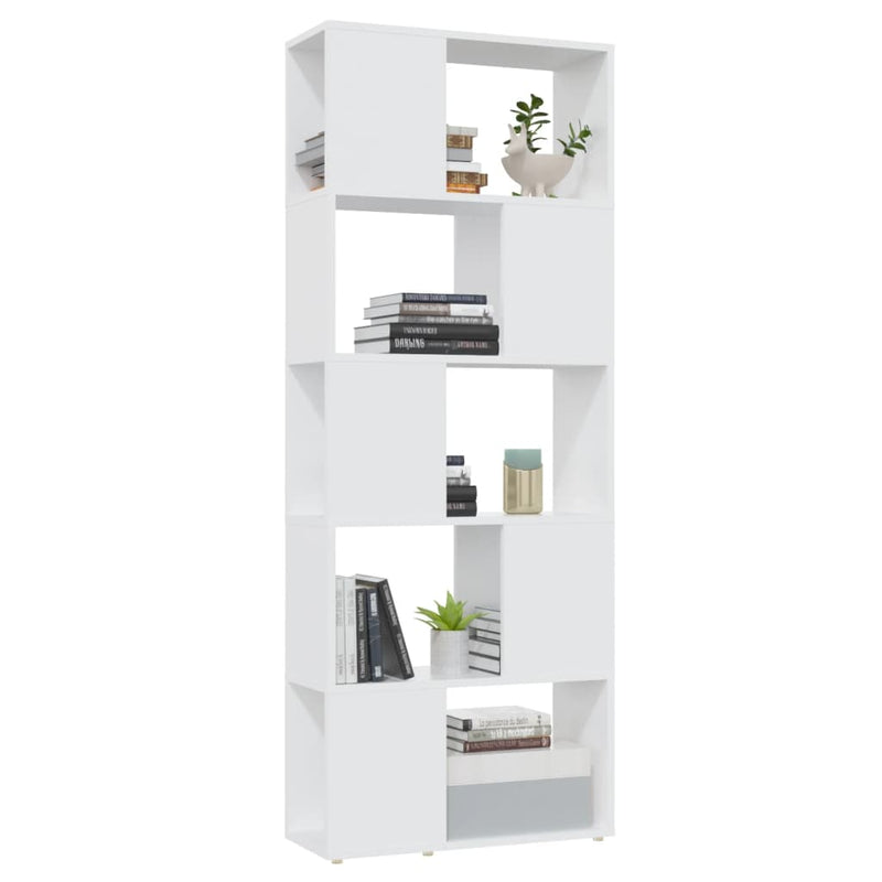 vidaXL fehér szerelt fa térelválasztó könyvszekrény 60 x 24 x 155 cm