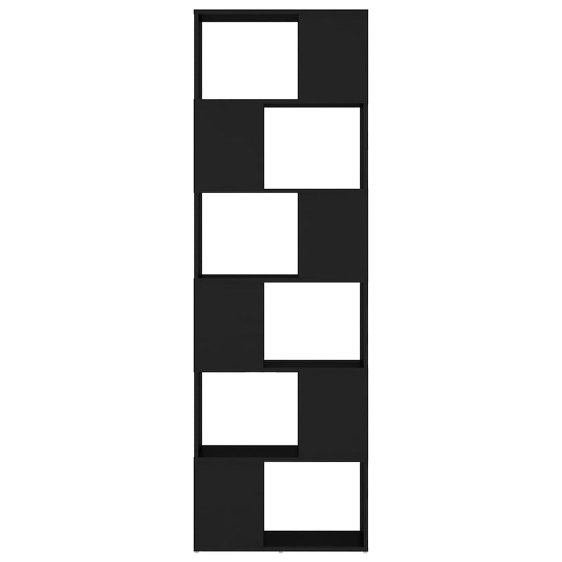 vidaXL fekete szerelt fa térelválasztó könyvszekrény 60 x 24 x 186 cm