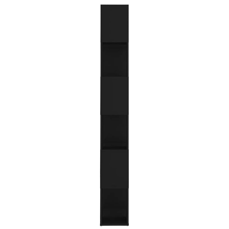 vidaXL fekete szerelt fa térelválasztó könyvszekrény 60 x 24 x 186 cm