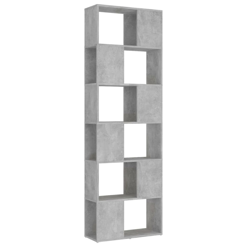 vidaXL betonszürke szerelt fa térelválasztó könyvszekrény 60x24x186 cm